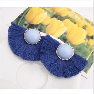 🐶Blue tassel with round stone
